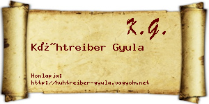 Kühtreiber Gyula névjegykártya