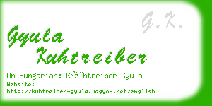 gyula kuhtreiber business card